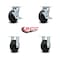 Service Caster 5 Inch Rubber on Steel Caster Set with Roller Bearings 2 Brakes 2 Rigid SCC SCC-30CS520-RSR-TLB-2-R520-2 - alternate 5